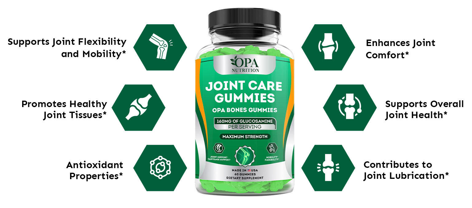 Benefits of OPA Bones Gummies Joint Pain Supplements with Glucosamine and Vitamin E
