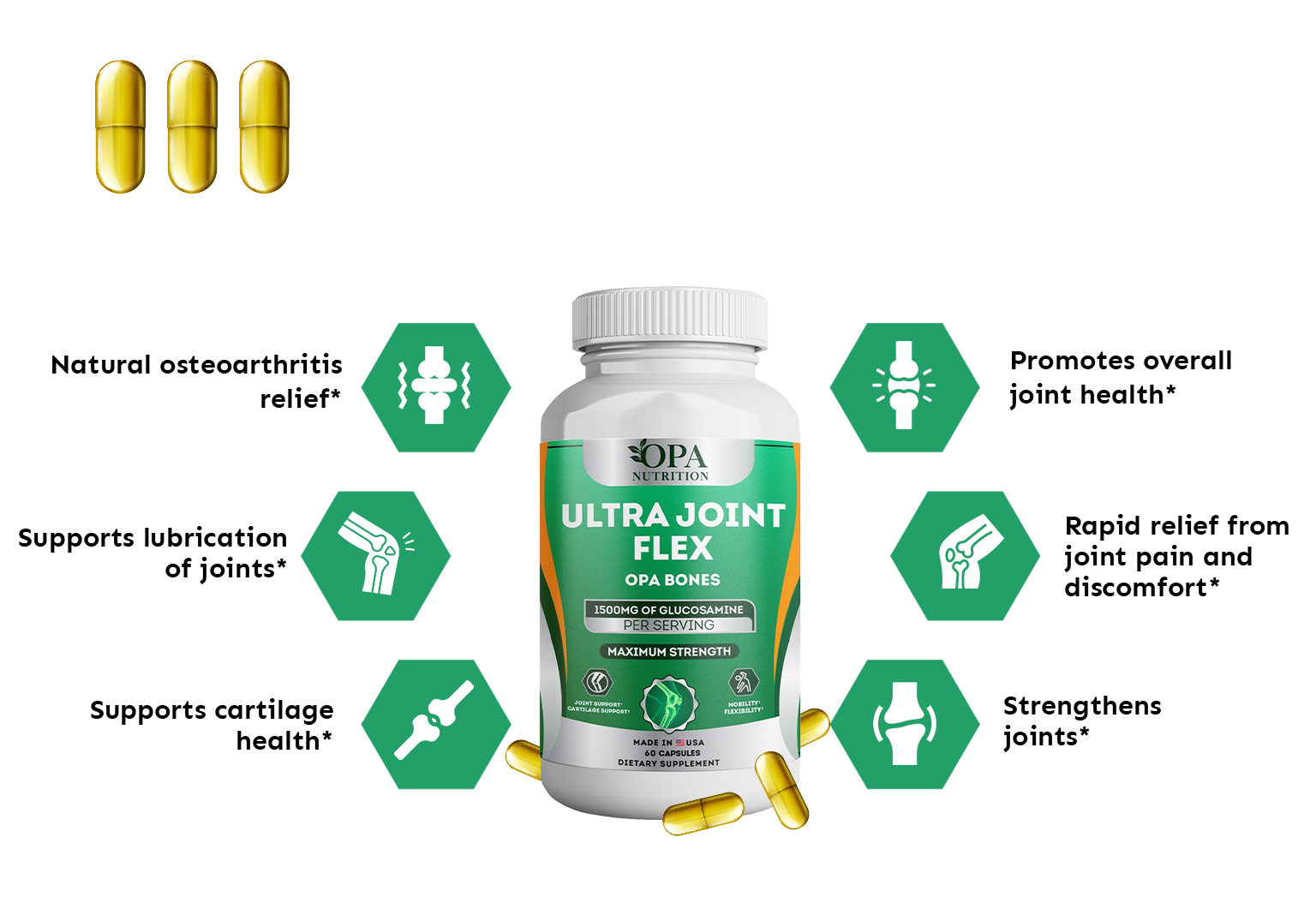 Benefits of OPA Glucosamine Chondroitin with MSM & Turmeric Joint Support Supplement